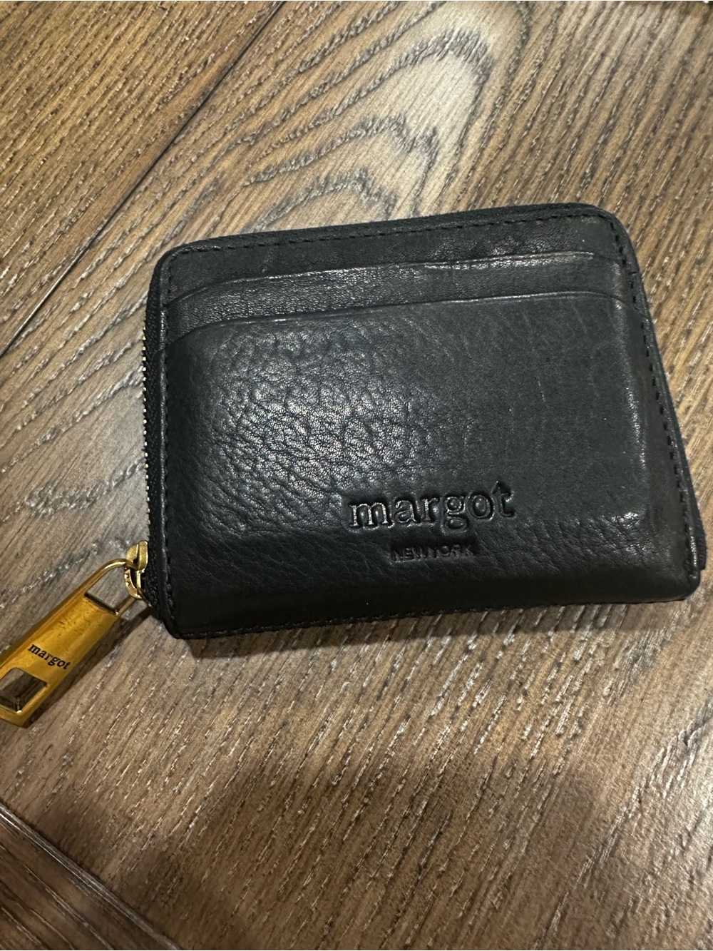 margot Black Leather Slim Card Holder